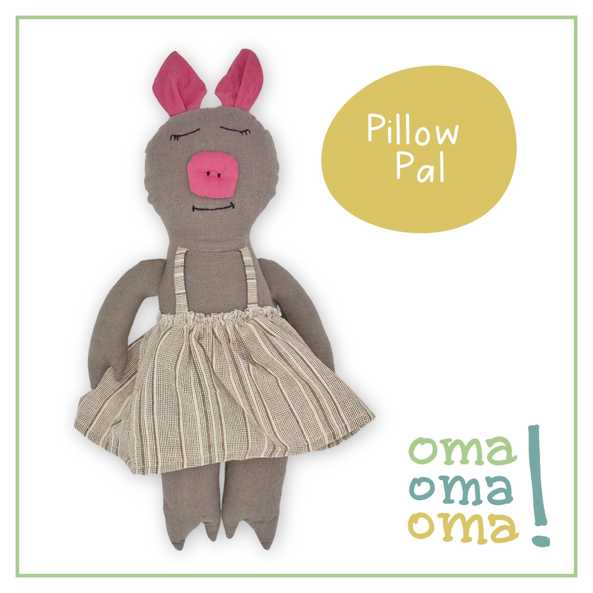 Cloth Pig Doll - Soft Stuffed Animal Ages 3+