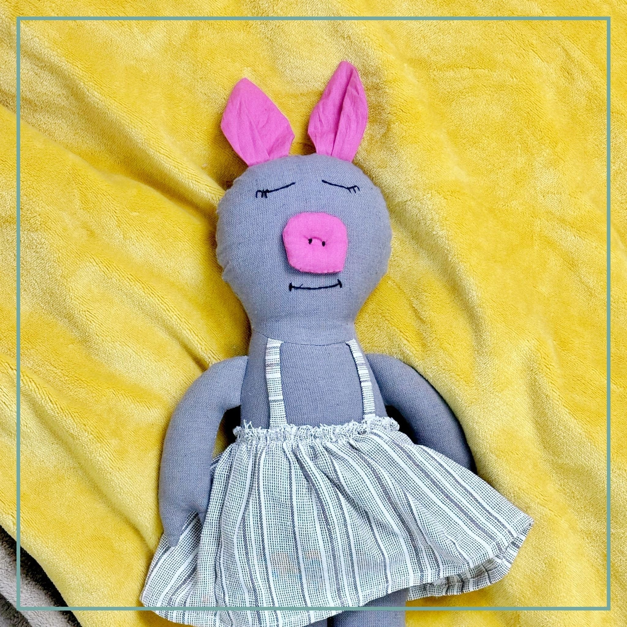 Cloth Pig Doll - Soft Stuffed Animal Ages 3+