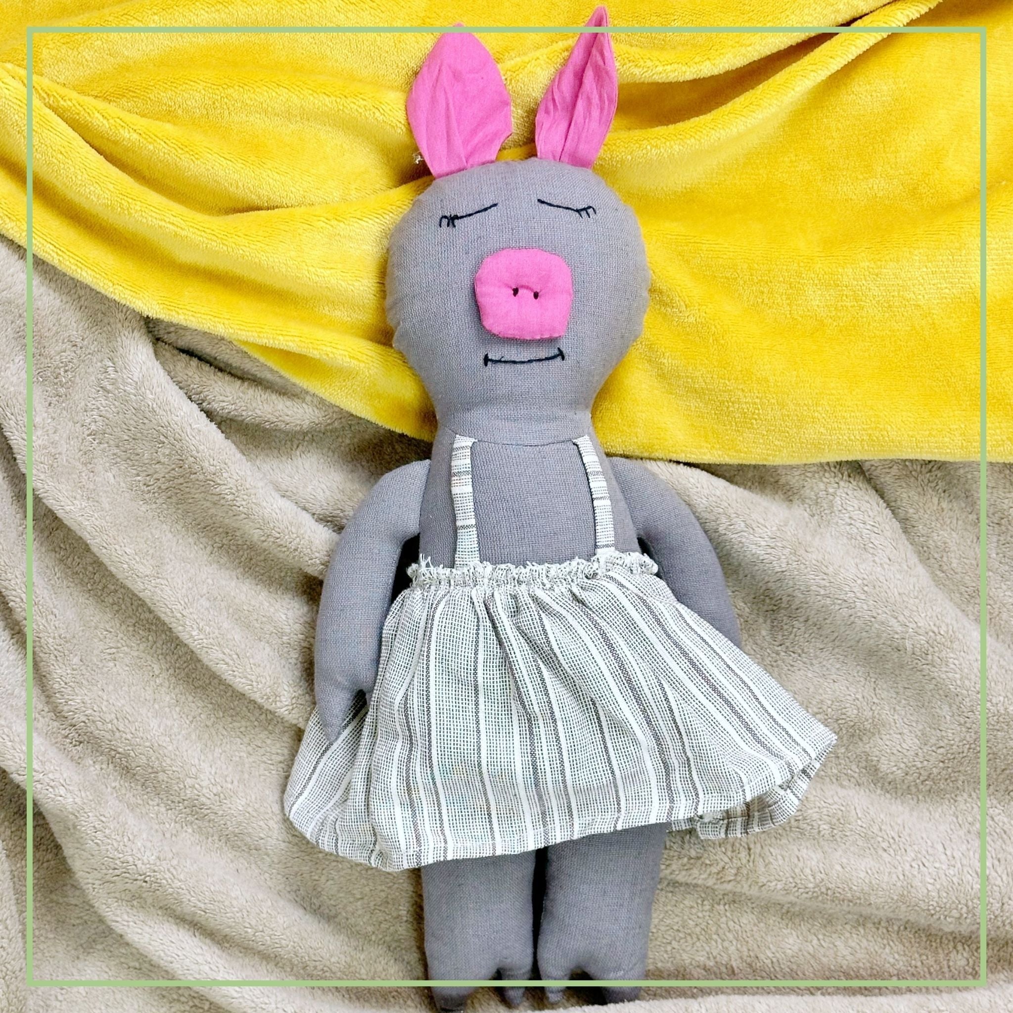 Cloth Pig Doll - Soft Stuffed Animal Ages 3+