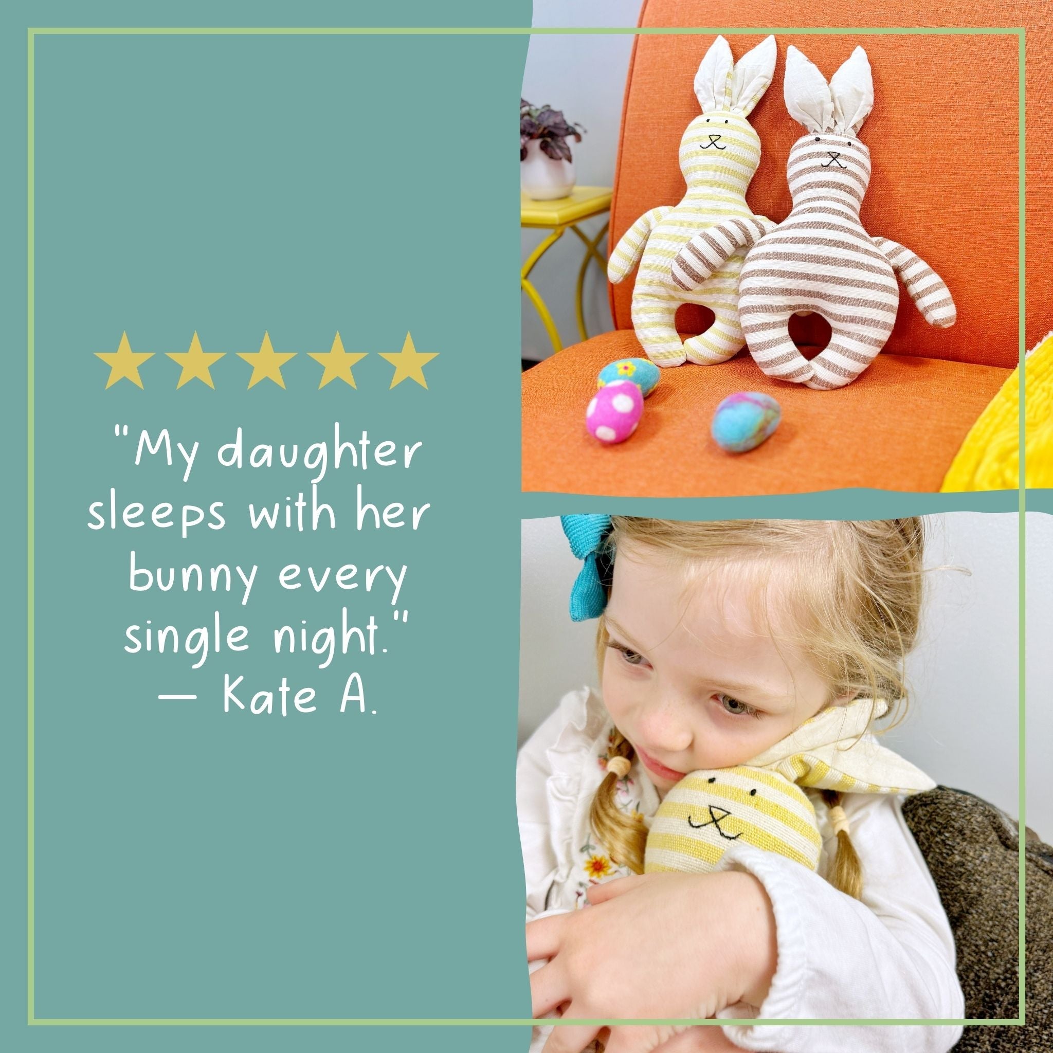 Cloth Rabbit Doll - Soft Bunny Pillow Ages 3+