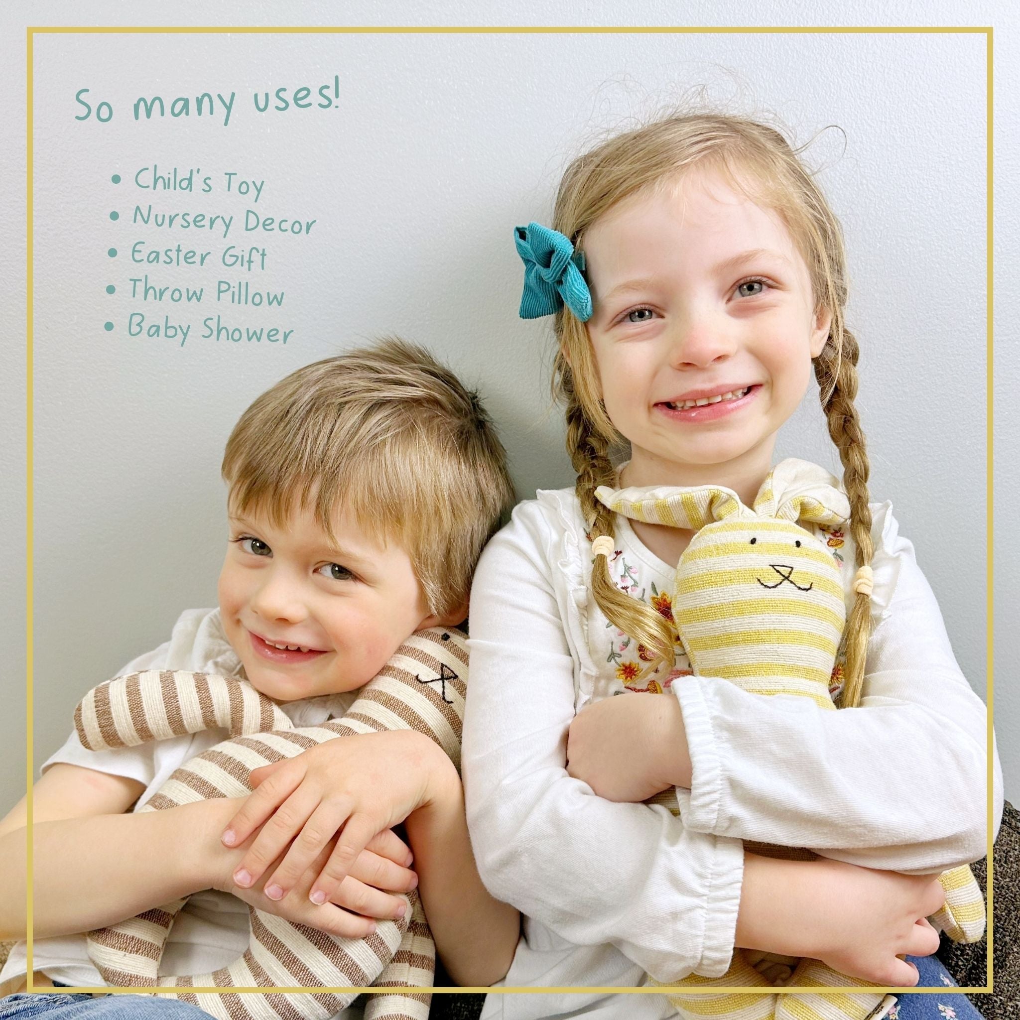 Cloth Rabbit Doll - Soft Bunny Pillow Ages 3+