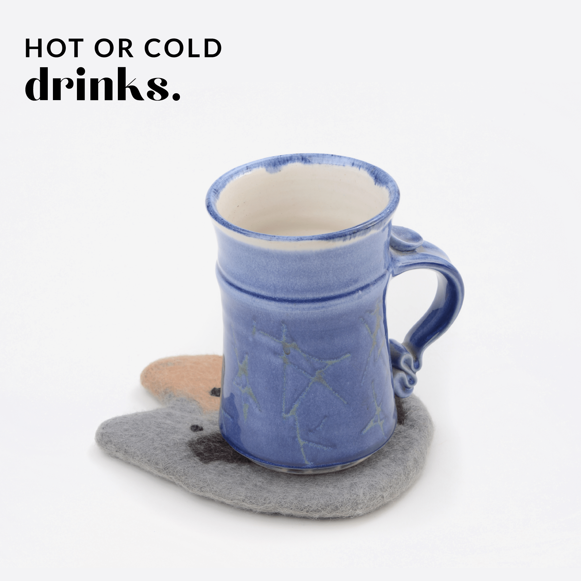 Felted Wool Cat Coasters Set - Cute Cat Gift Ages 3+