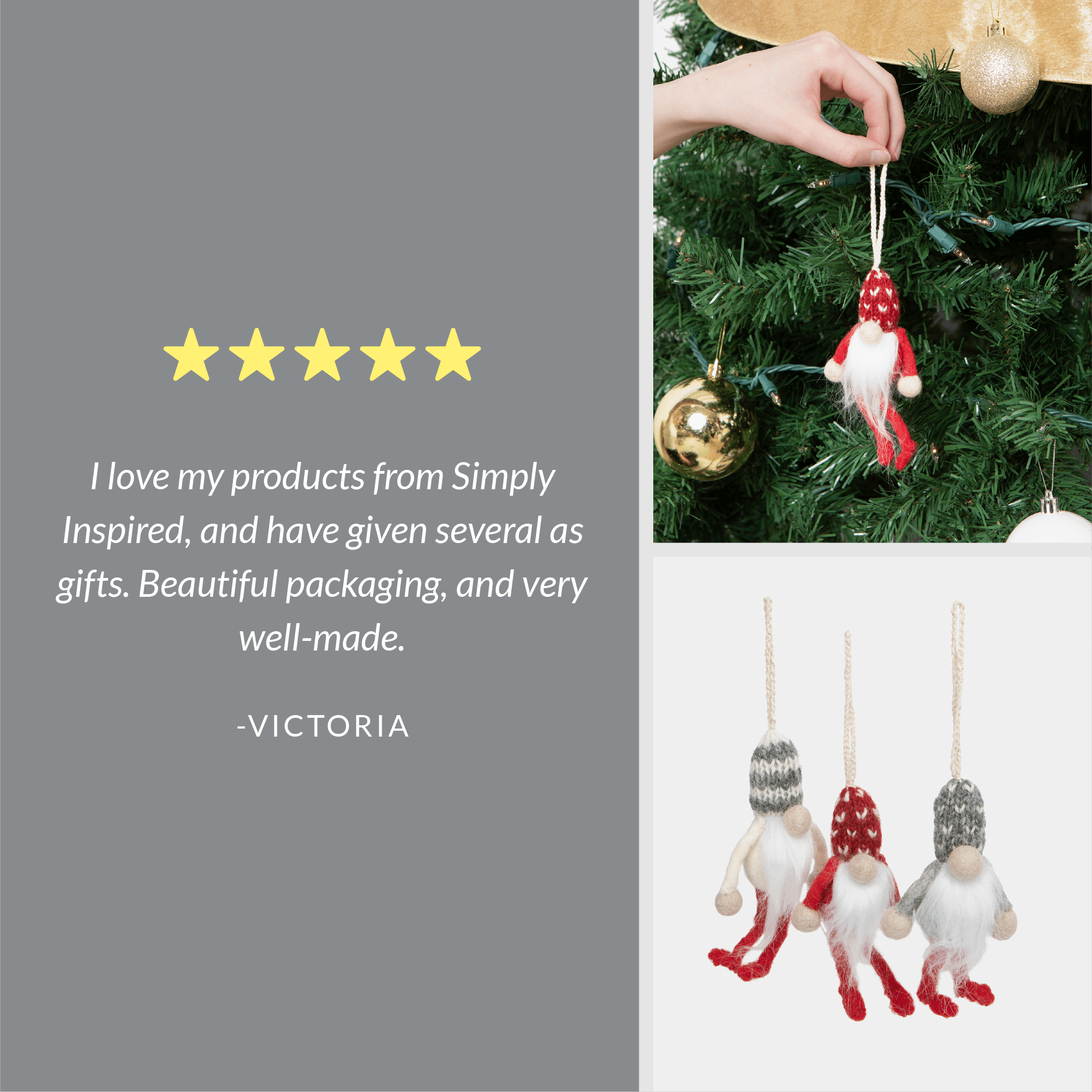 Dancing Gnomes Ornament Set