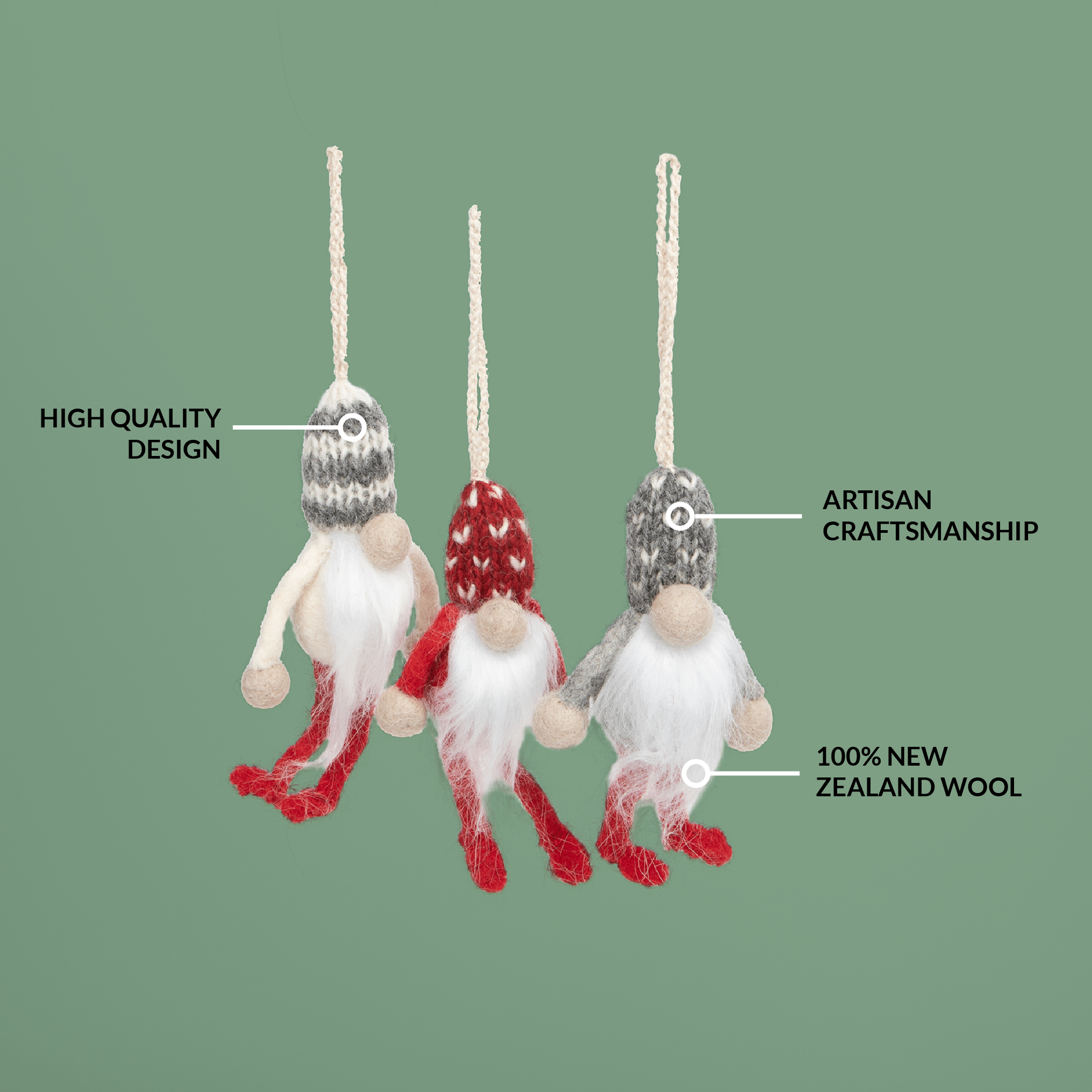 Dancing Gnomes Ornament Set