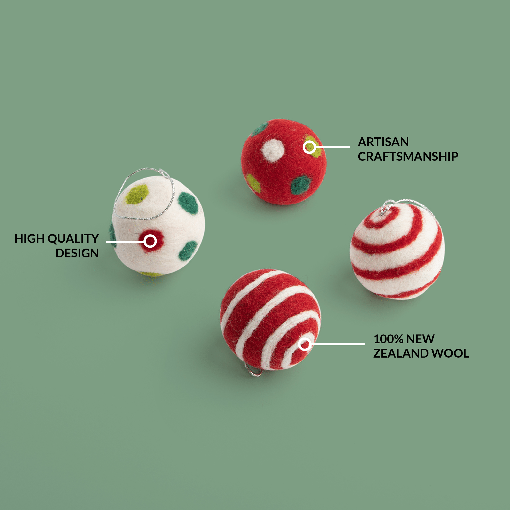 Dots and Spirals Ball Ornament Set