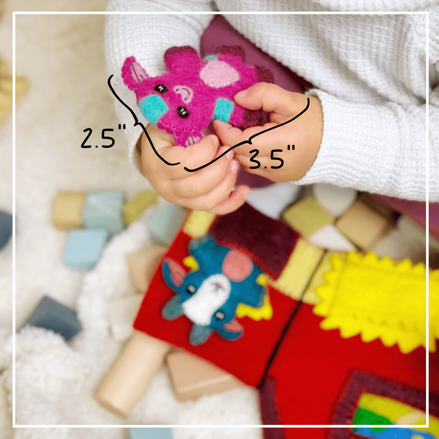 Farm Friends Finger Puppet Set - Cow, Goat & Horse with Barn Ages 3+