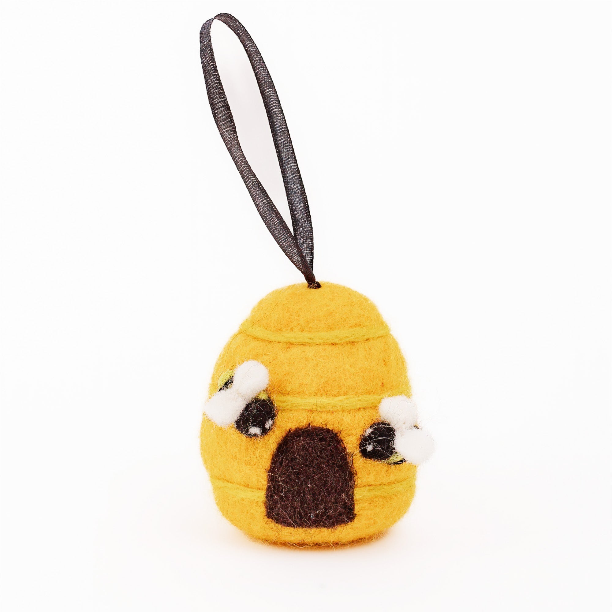 Felted Wool Bee Hive Ornament - Nature Decor Ages 3+