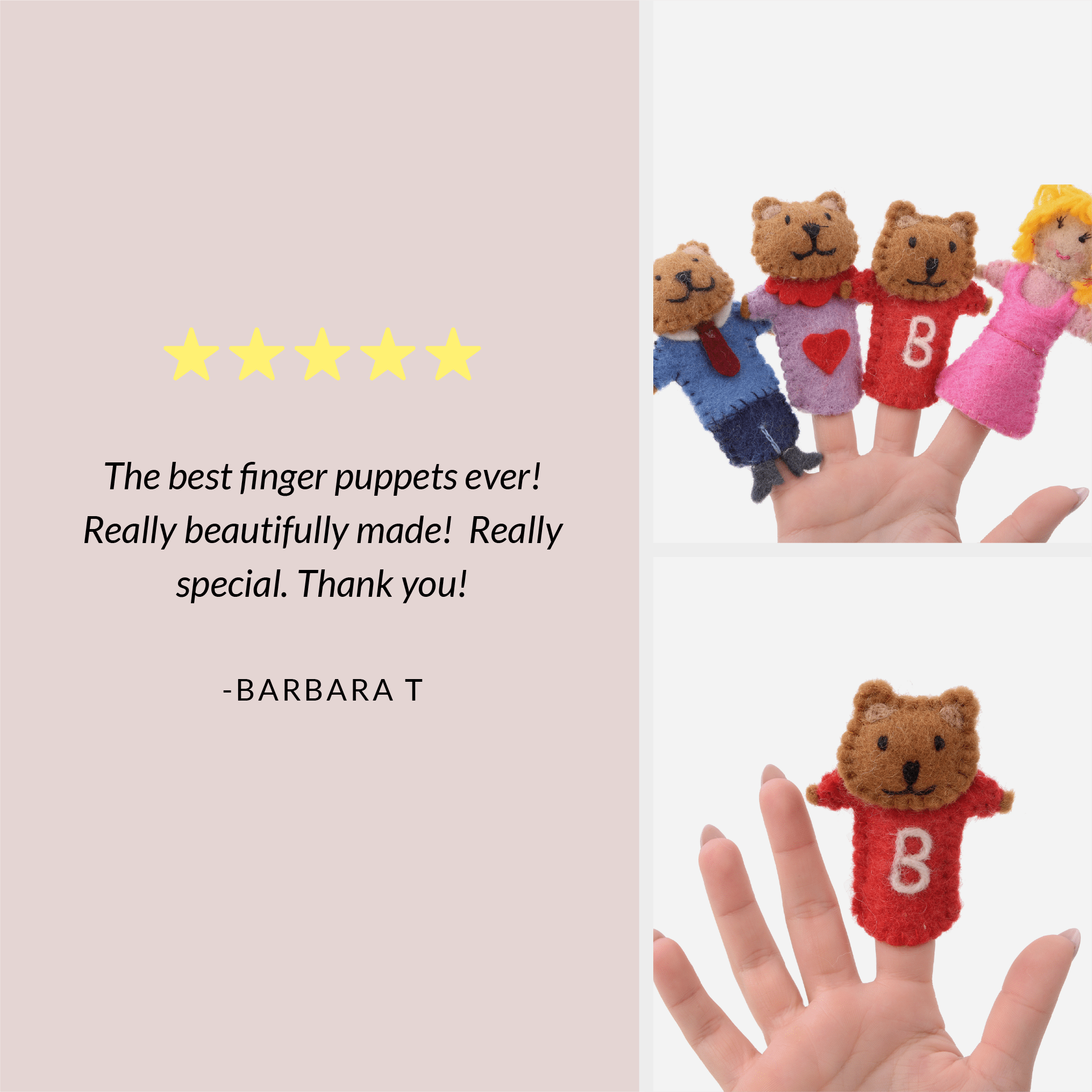 Goldilocks Finger Puppets - Three Bears Story Set Ages 3+