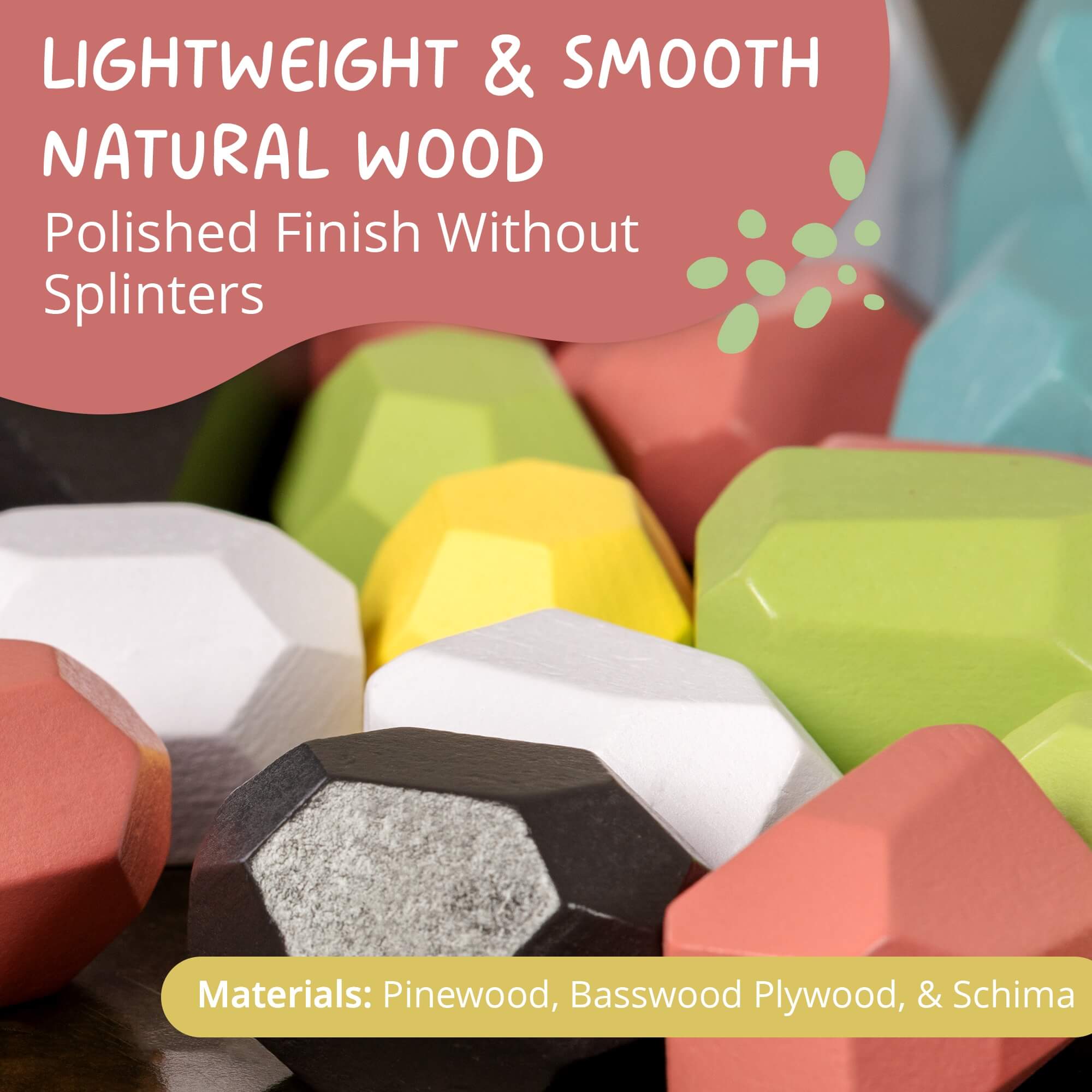 Wooden Balance Stones - Montessori Stacking Toy Ages 2+