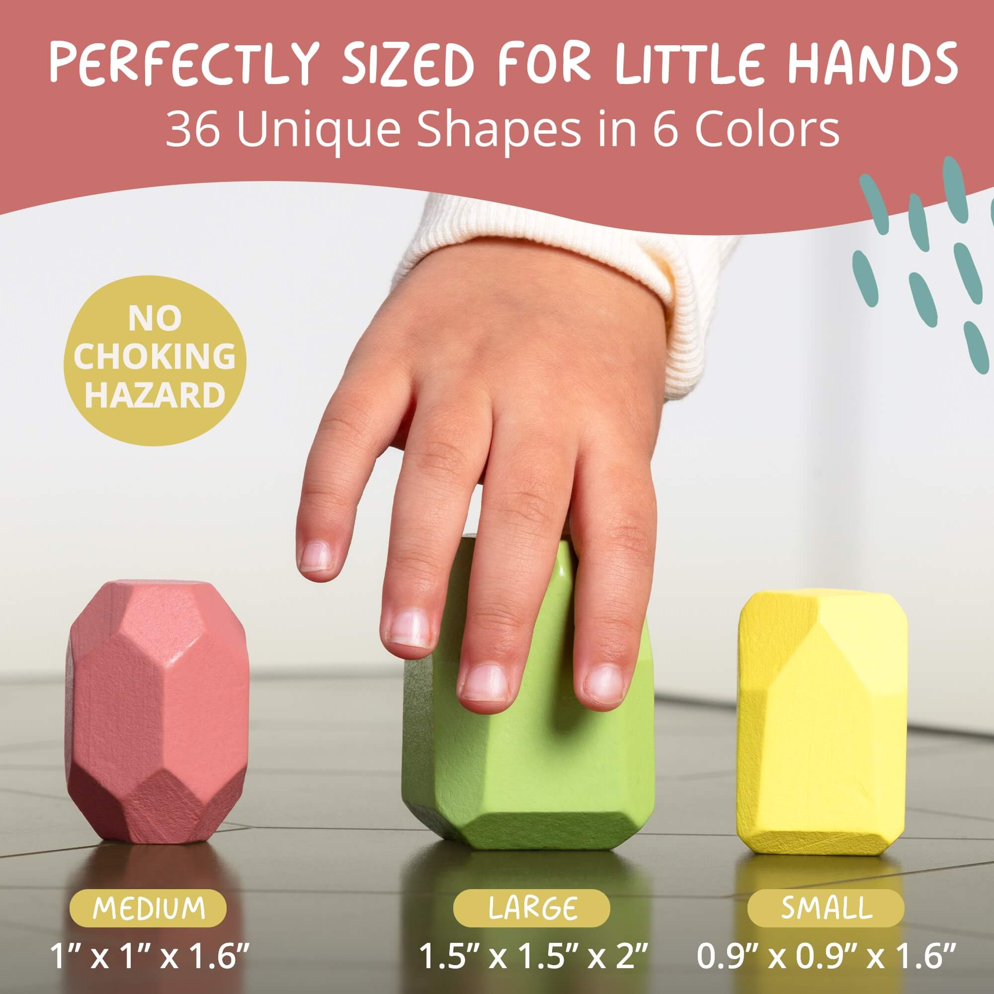 Wooden Balance Stones - Montessori Stacking Toy Ages 2+