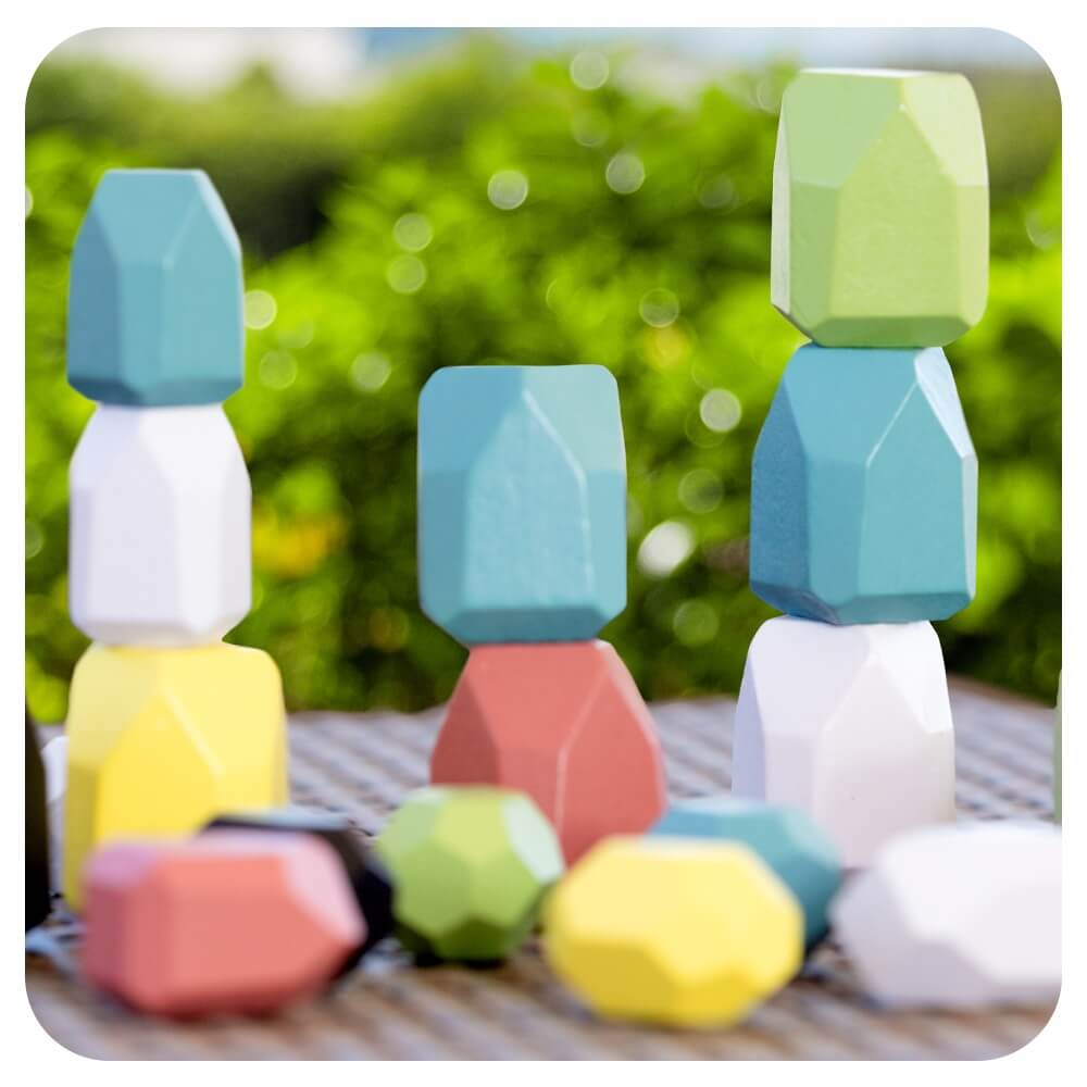 Wooden Balance Stones - Montessori Stacking Toy Ages 2+