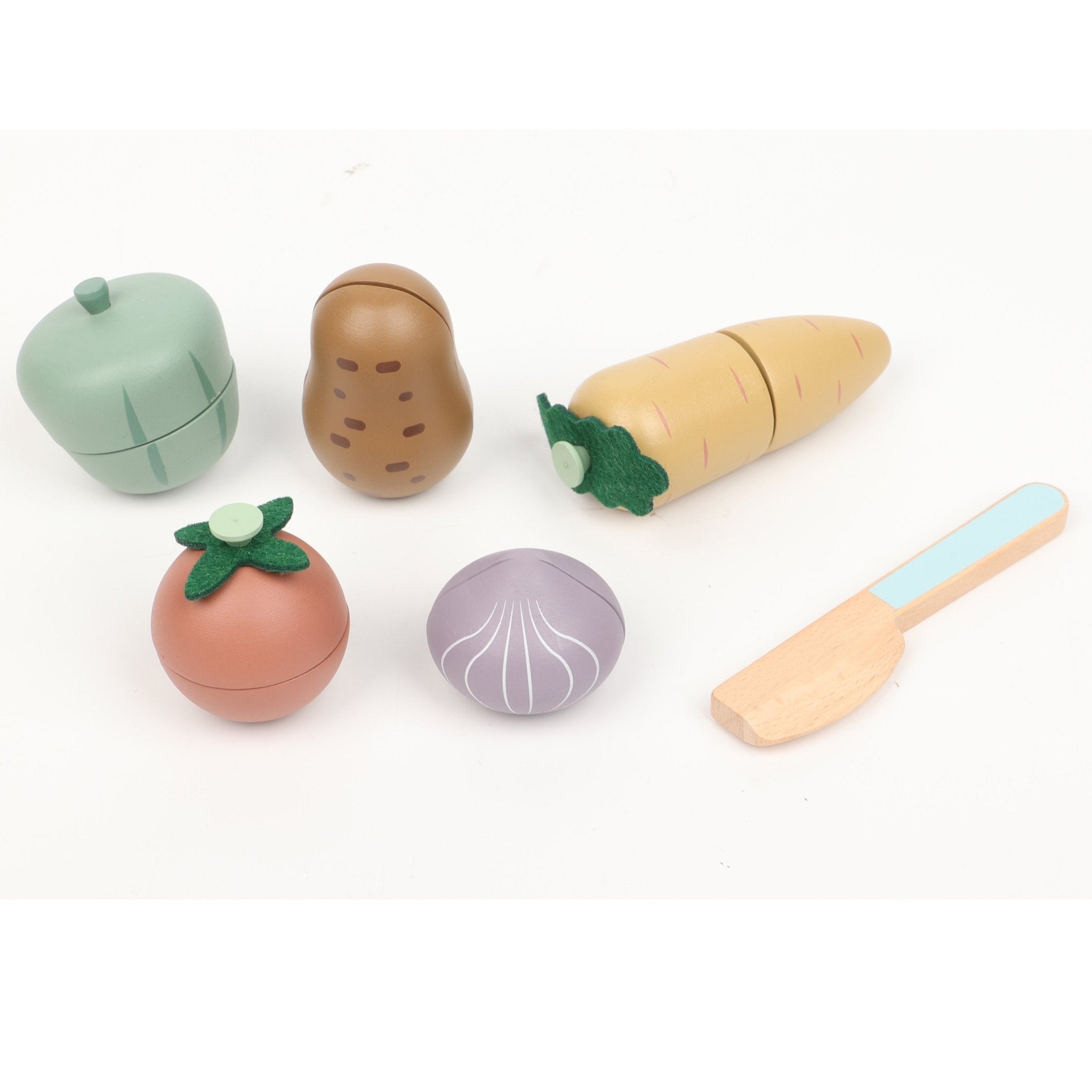 First Kitchen Play Set - Wooden Vegetable Cutting Toy Ages 2+
