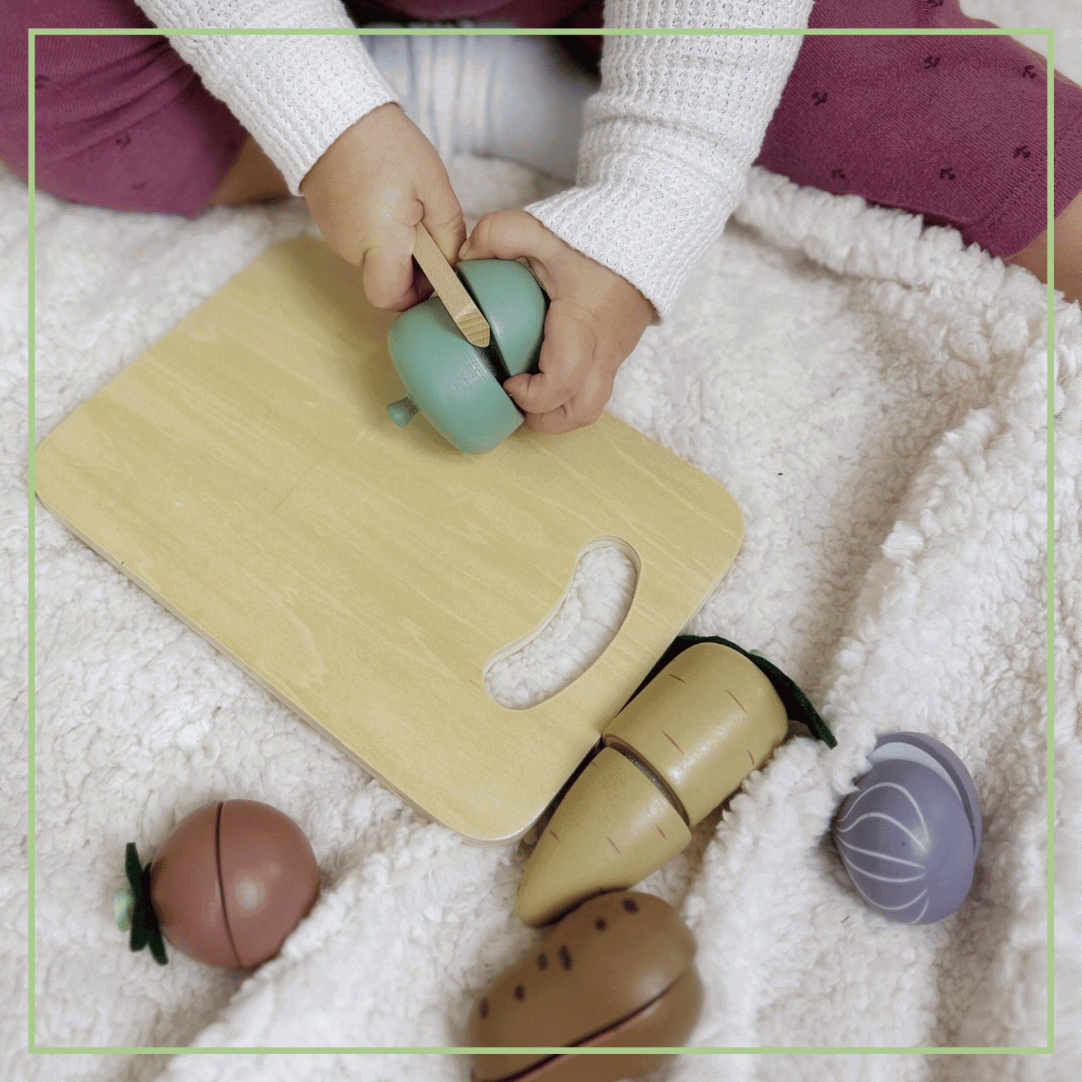 First Kitchen Play Set - Wooden Vegetable Cutting Toy Ages 2+