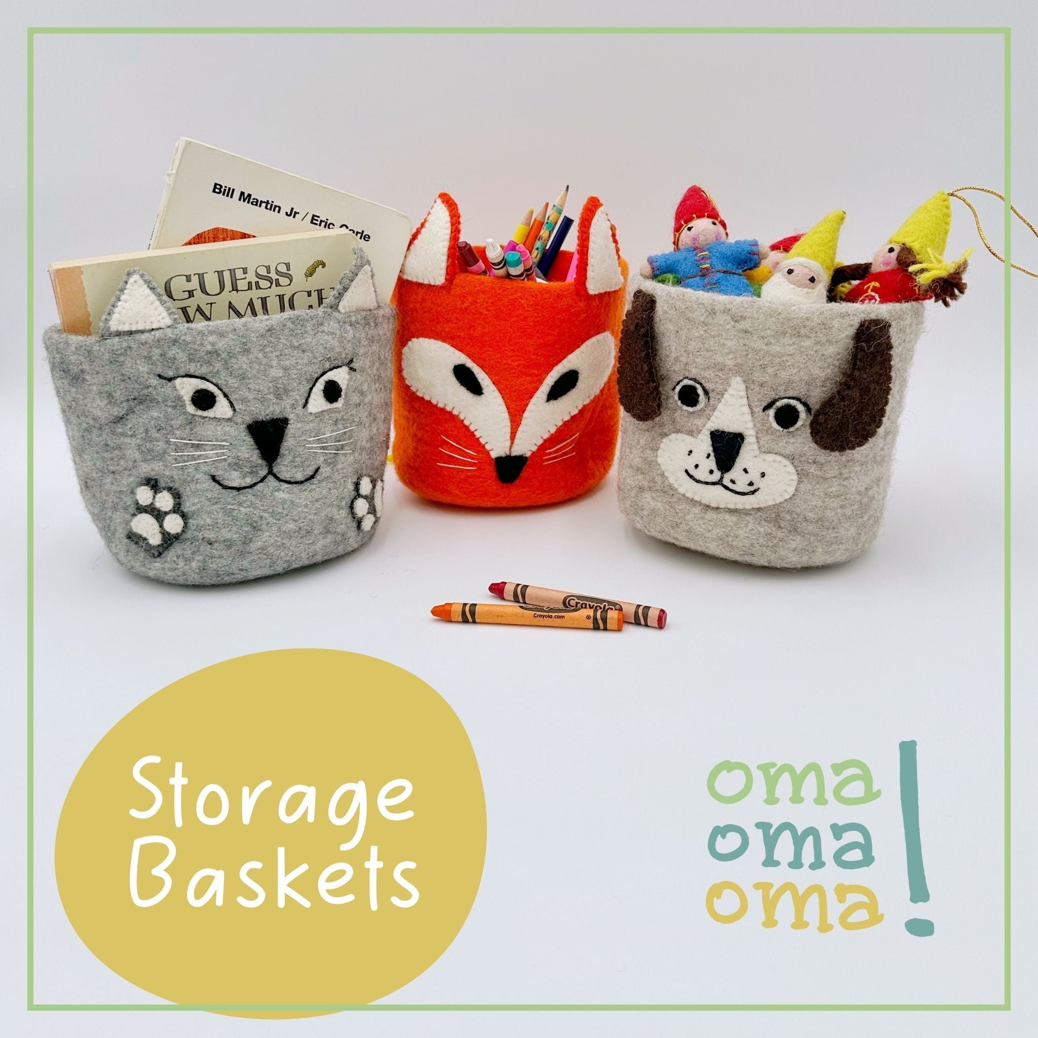 Montessori Treasure Baskets - Animal Pals Storage Set Ages 0-5+