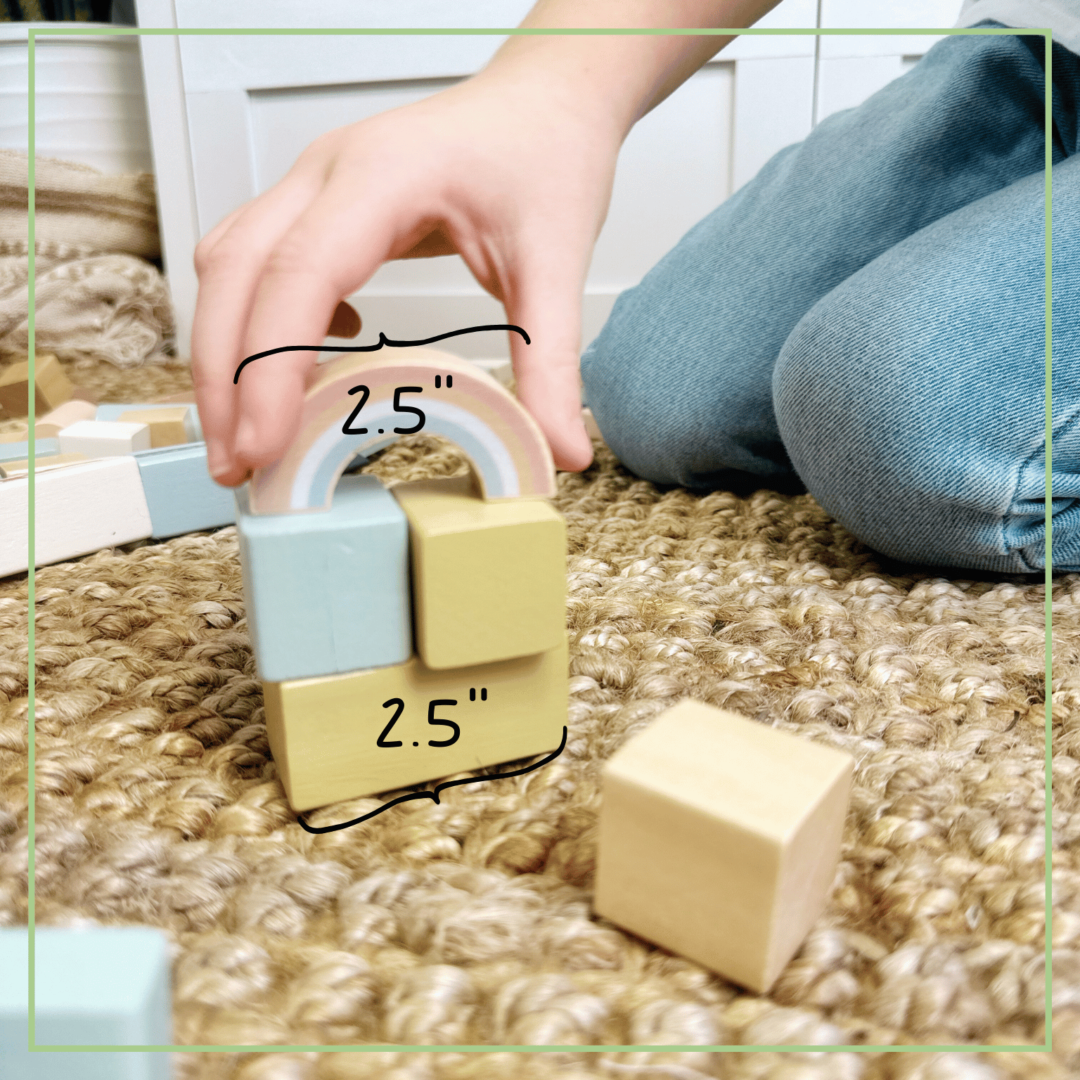 Wooden Building Blocks 70pc - Natural Wood Block Set Ages 2+