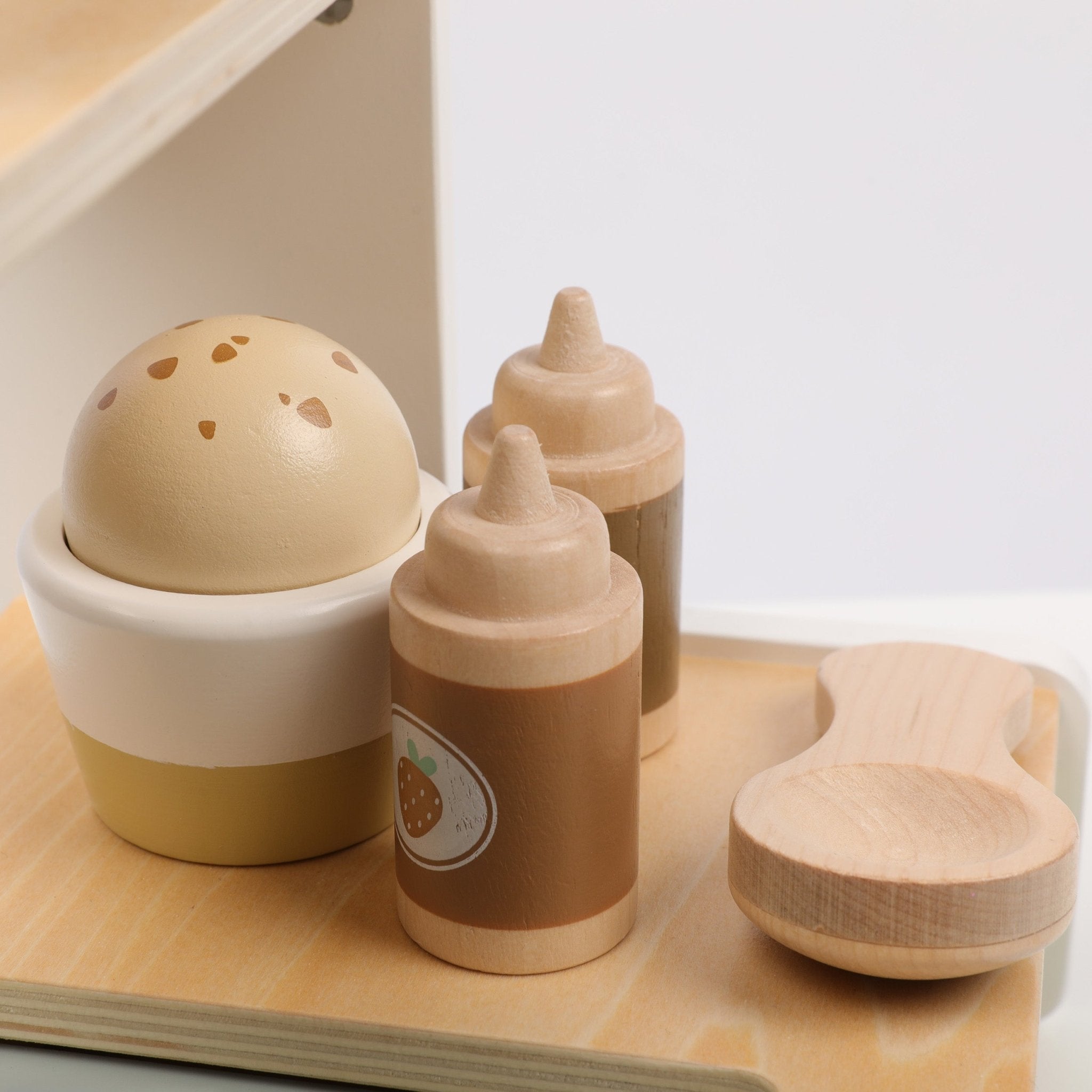 Wooden Ice Cream Shop Set - Pretend Play Counter Ages 3+