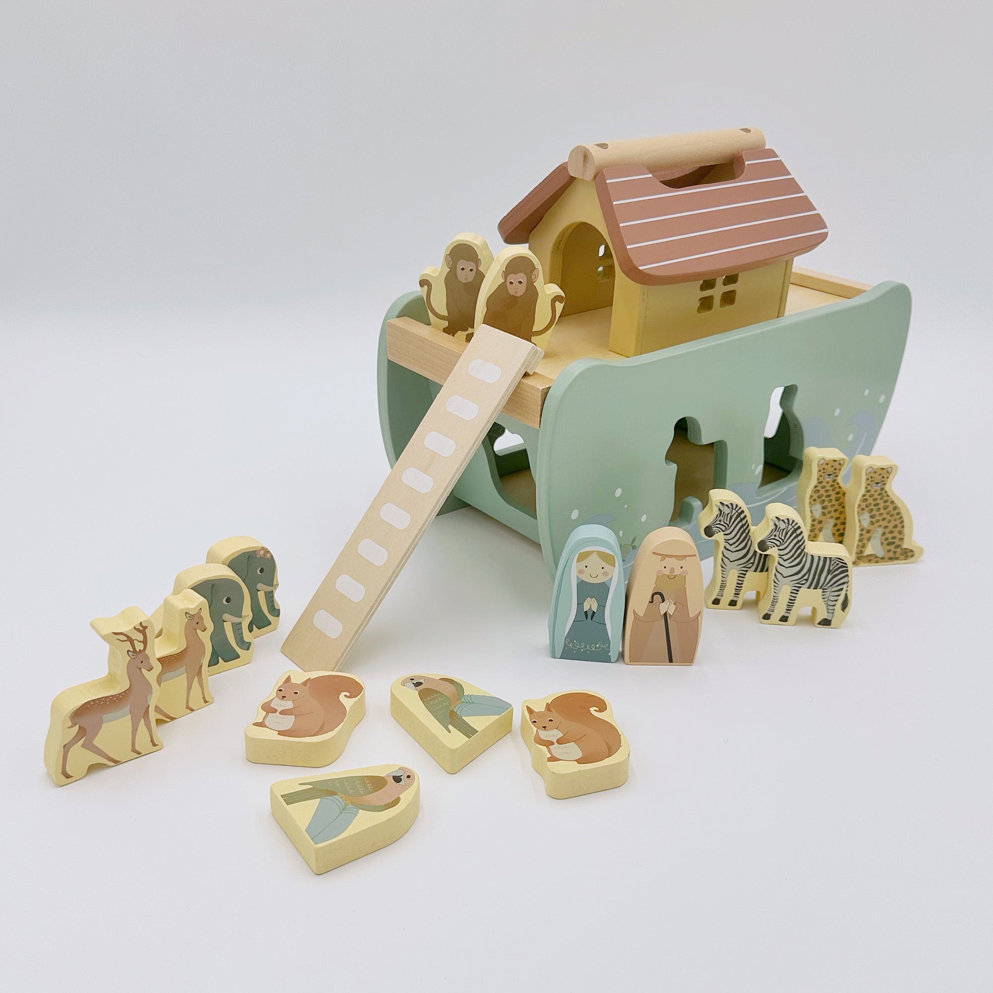 Noah's Ark Shape Sorter - Wooden Animal Toy Ages 2+