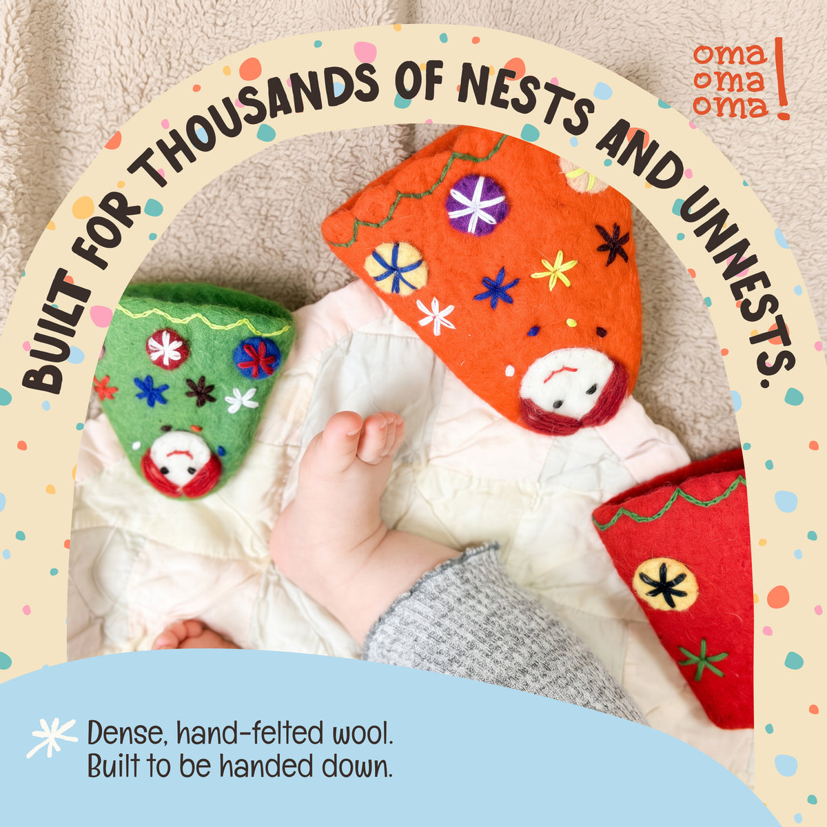 Felted wool babushka nesting dolls from are made to last years