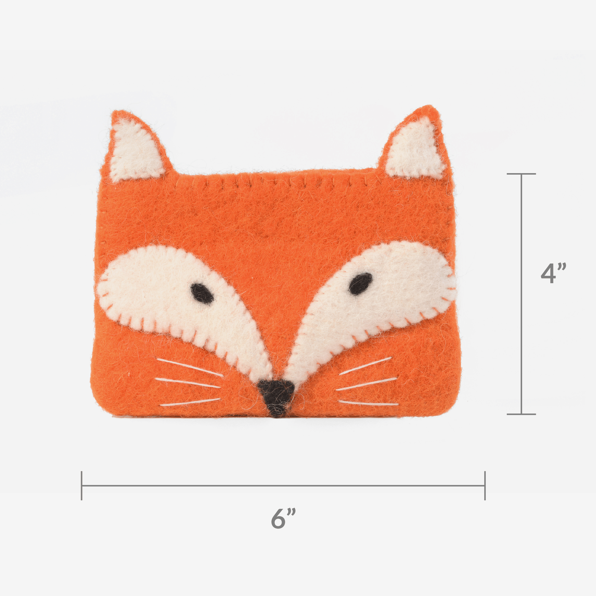 Felt Animal Zipper Bags - Cat, Dog & Fox Pouch Trio Ages 3+