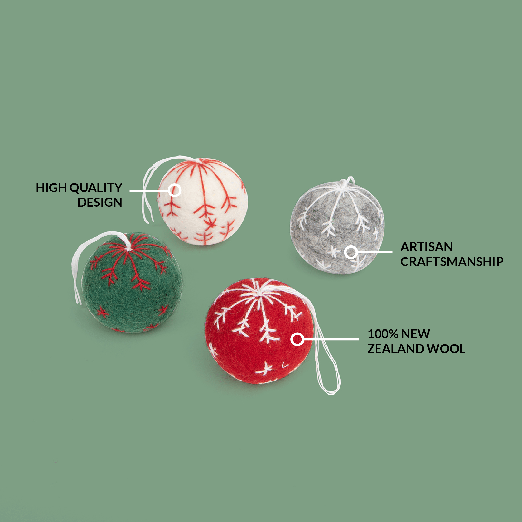 Snowflake Ball Ornament Set