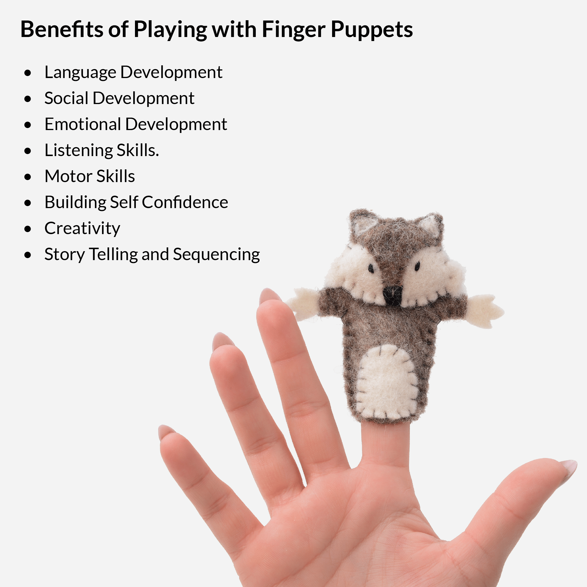 Three Little Pigs Finger Puppets - Story Theater Set Ages 3+