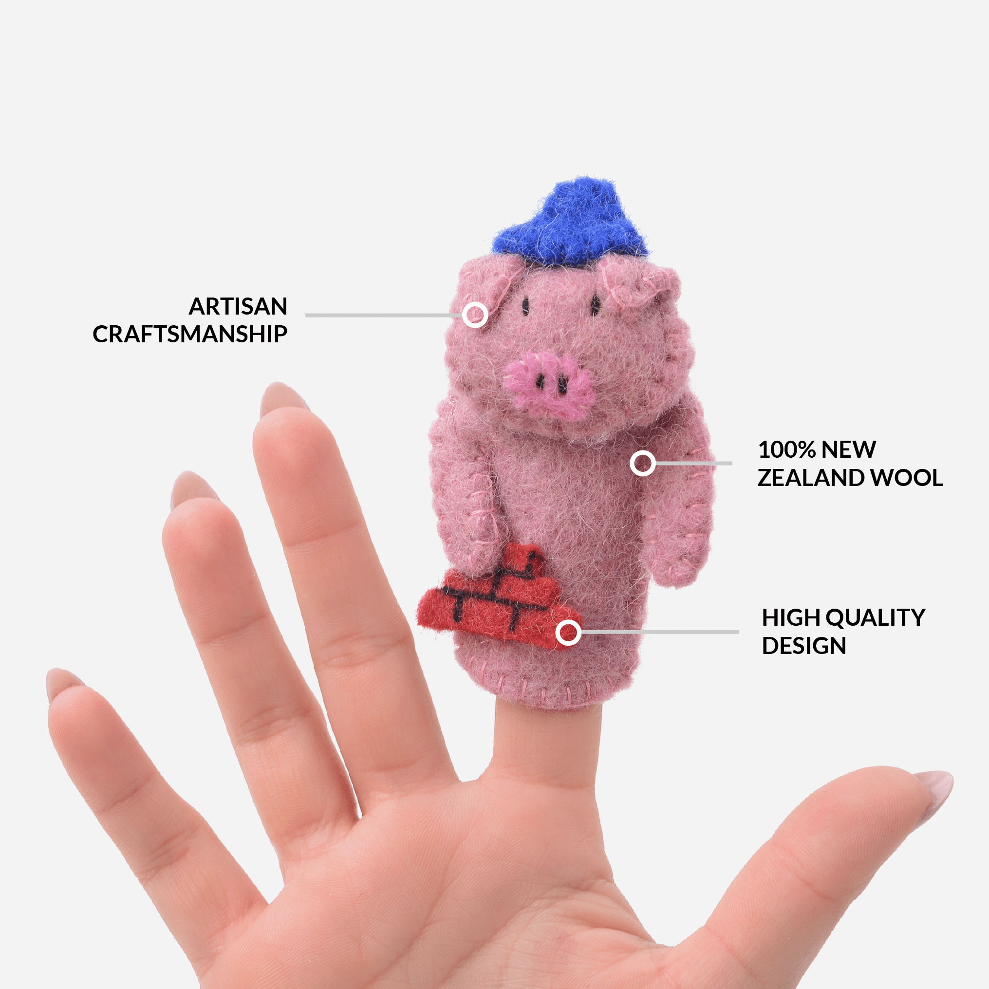 Three Little Pigs Finger Puppet Set
