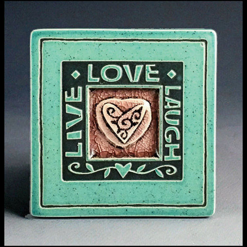 Handcrafted Ceramic Coaster | Live - Laugh - Love