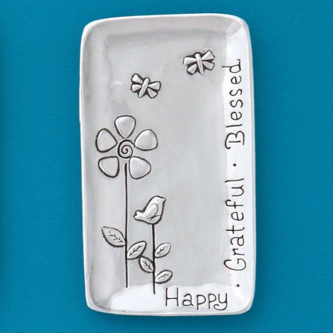 Trinket Pewter Trays with Inspirational Message (choice of 3 styles)