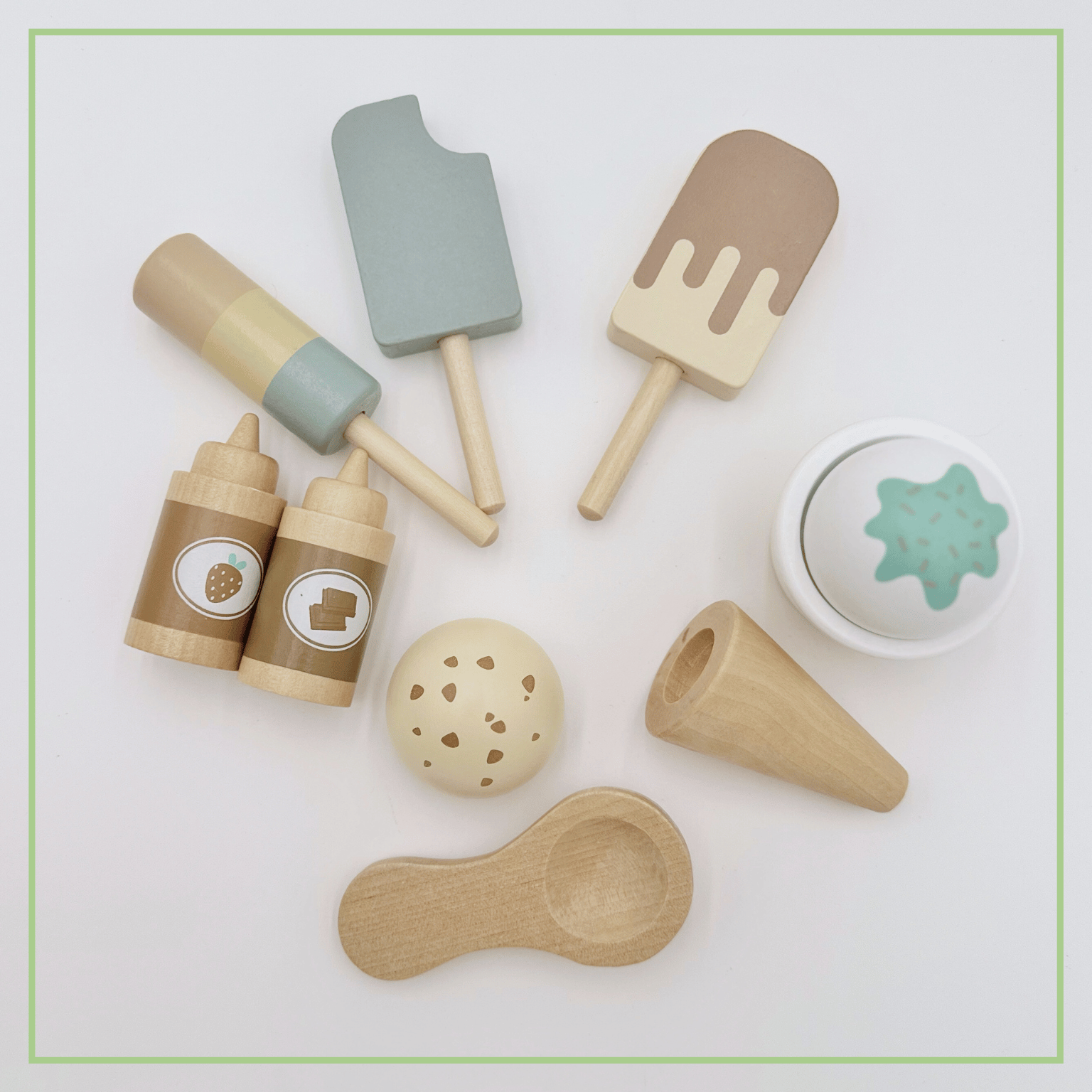 OmaOmaOma! Wooden Ice Cream Counter - Pretend Play Shop Set 3y+