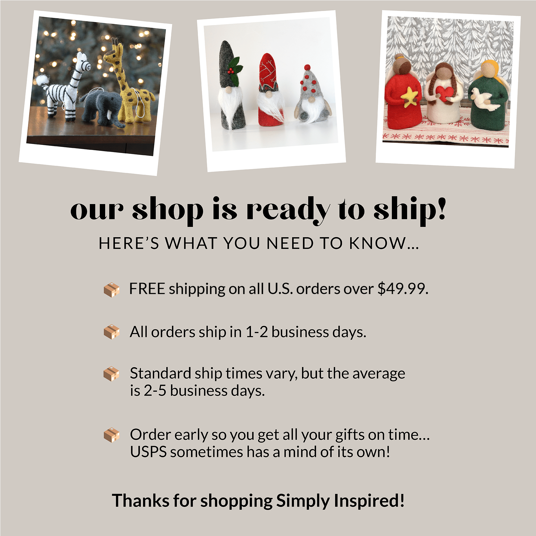 Safari Animal Ornament Set - Zebra, Elephant & Giraffe Ages 3+