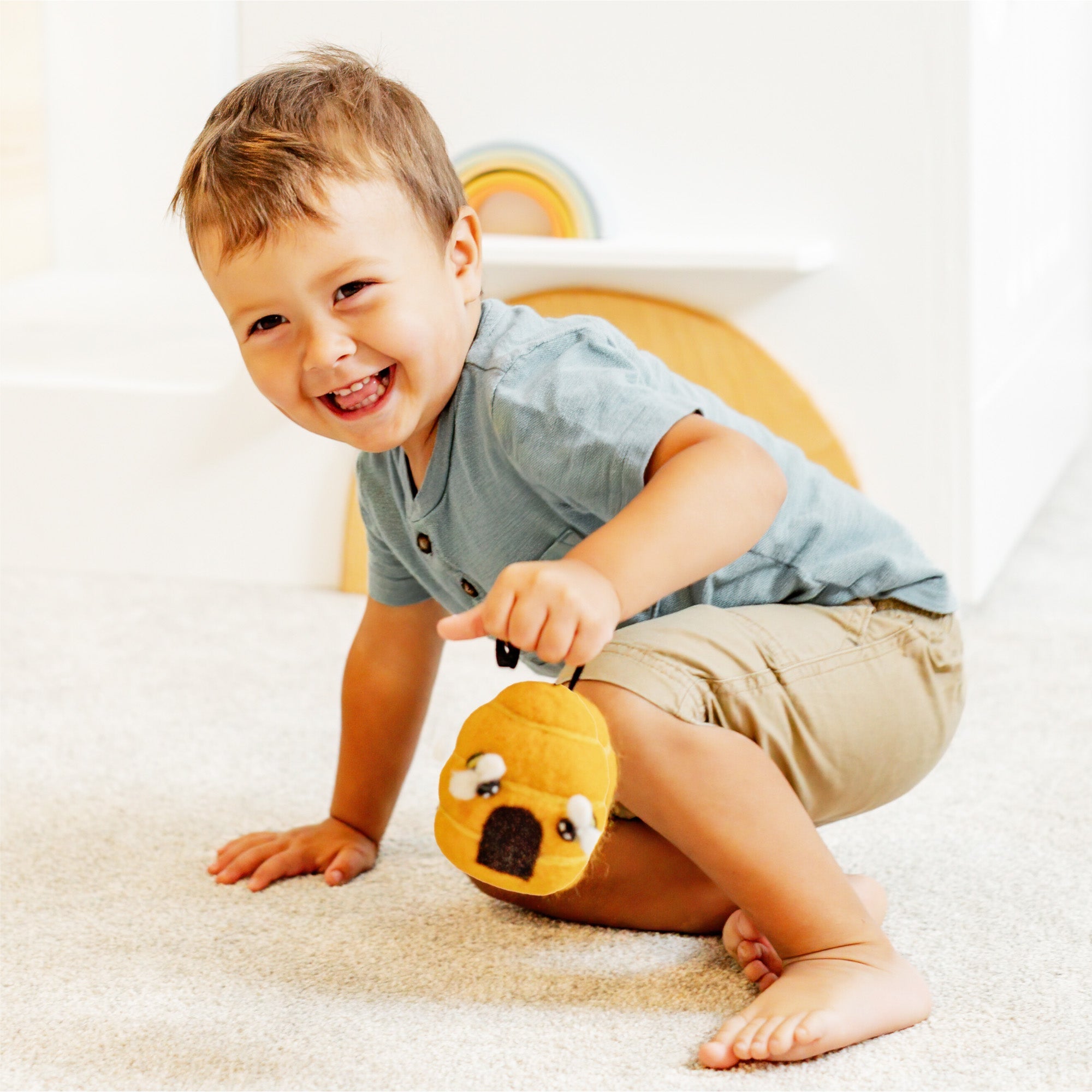 Felted Wool Bee Hive Ornament - Nature Decor Ages 3+