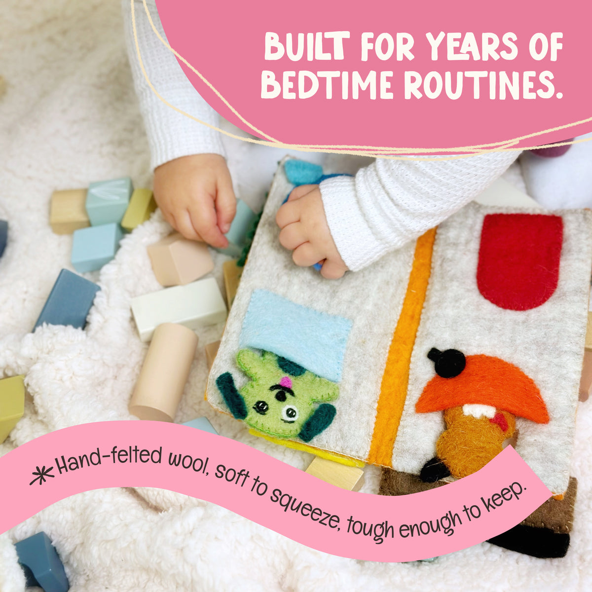 Pet Pals Heartfelts — Hand-Felted Finger Puppet Set with Pet House | OmaOmaOma