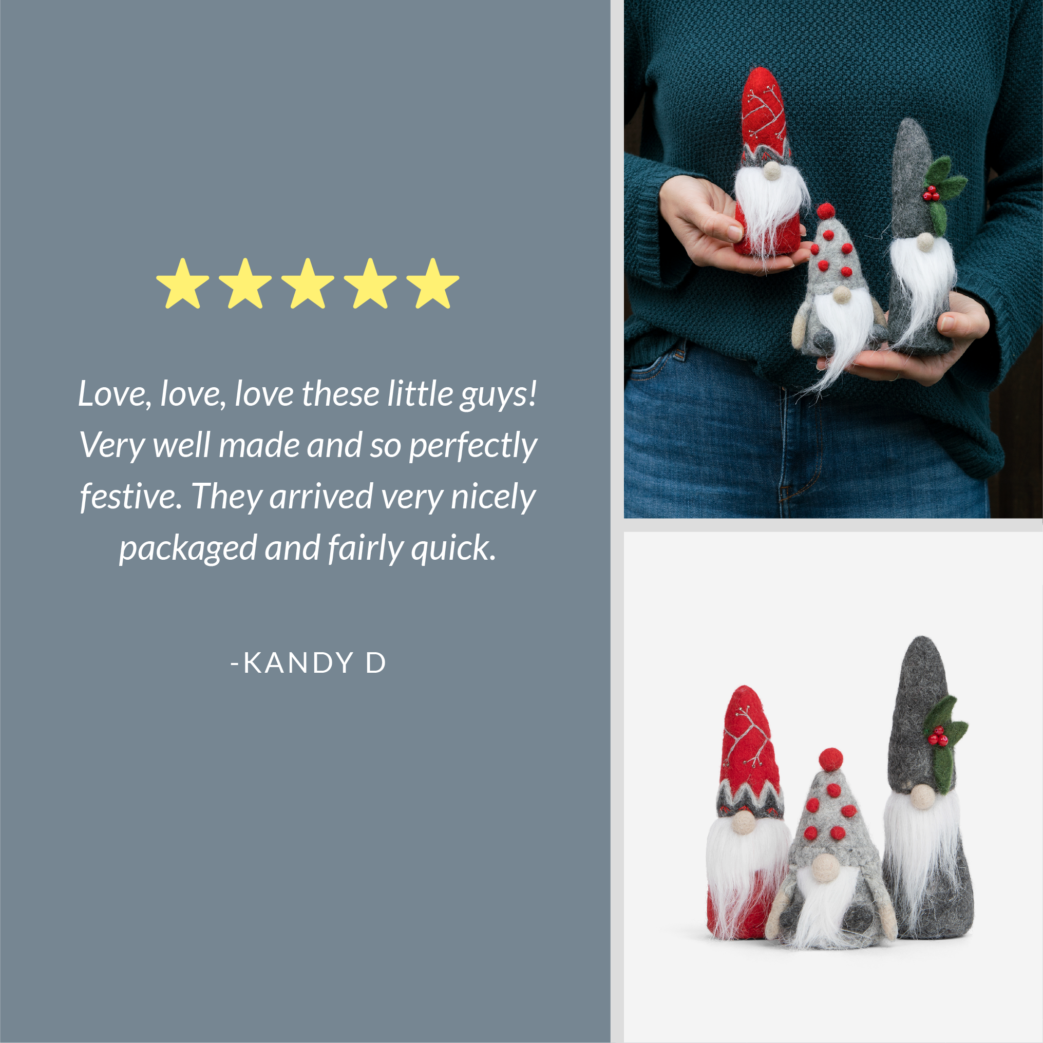 Gnomes for the Holiday Decor | Felted Wool Gnome Christmas Decoration | Primitive Christmas Farmhouse Ornament