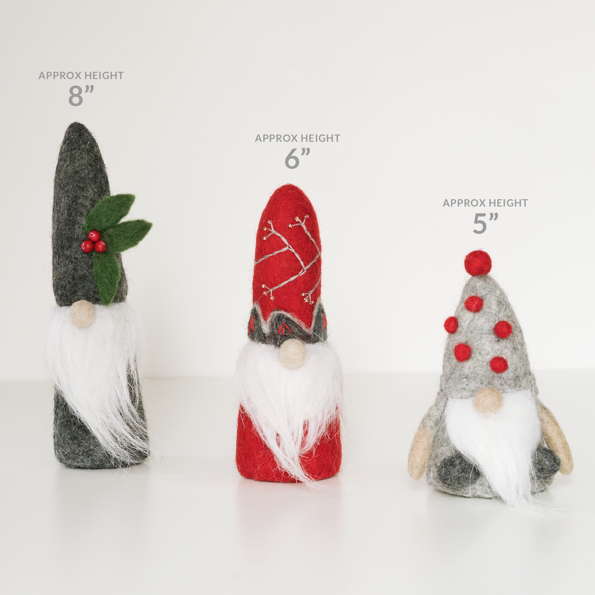 Gnomes for the Holiday Decor | Felted Wool Gnome Christmas Decoration | Primitive Christmas Farmhouse Ornament