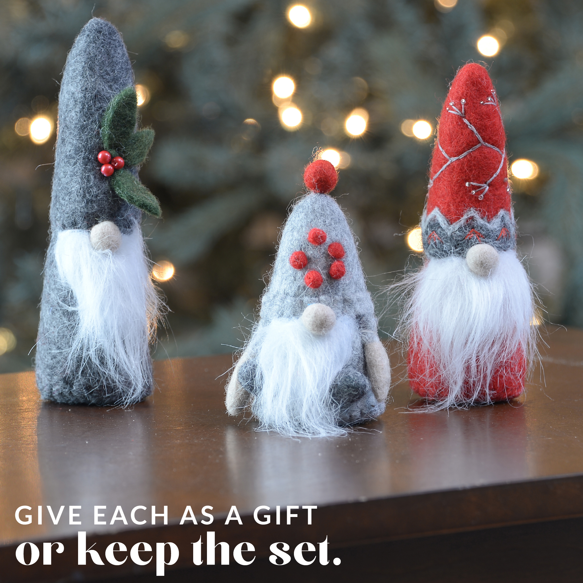 Gnomes for the Holiday Decor | Felted Wool Gnome Christmas Decoration | Primitive Christmas Farmhouse Ornament