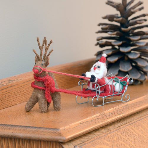 Santa and Rudolph with Sleigh + Presents