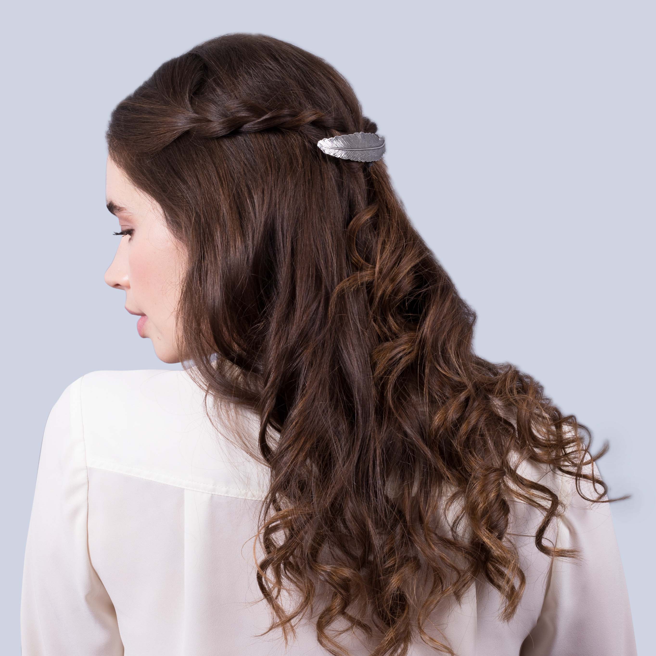 Feather Pewter Barrette