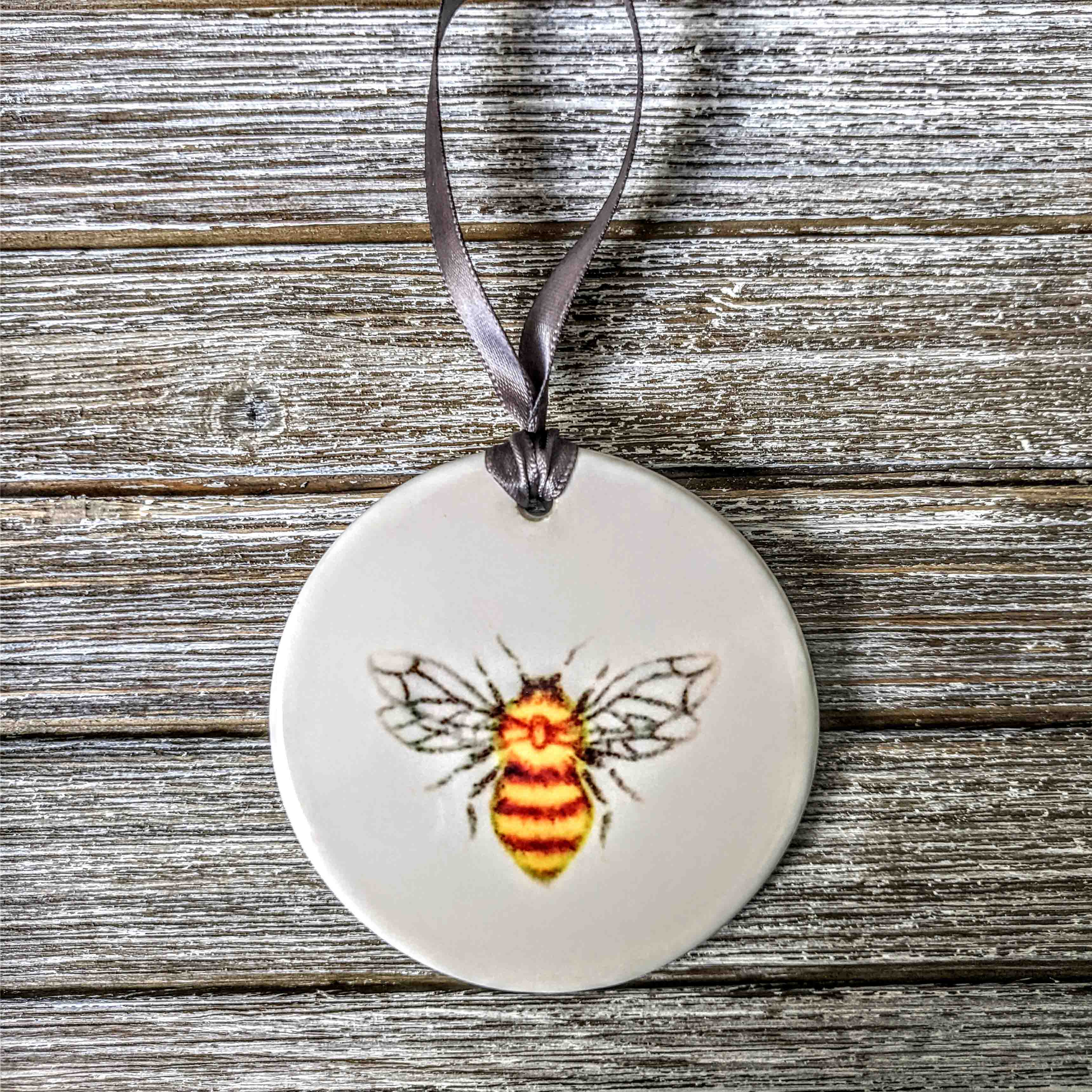 Hand Painted Honey Bee Ceramic Ornament