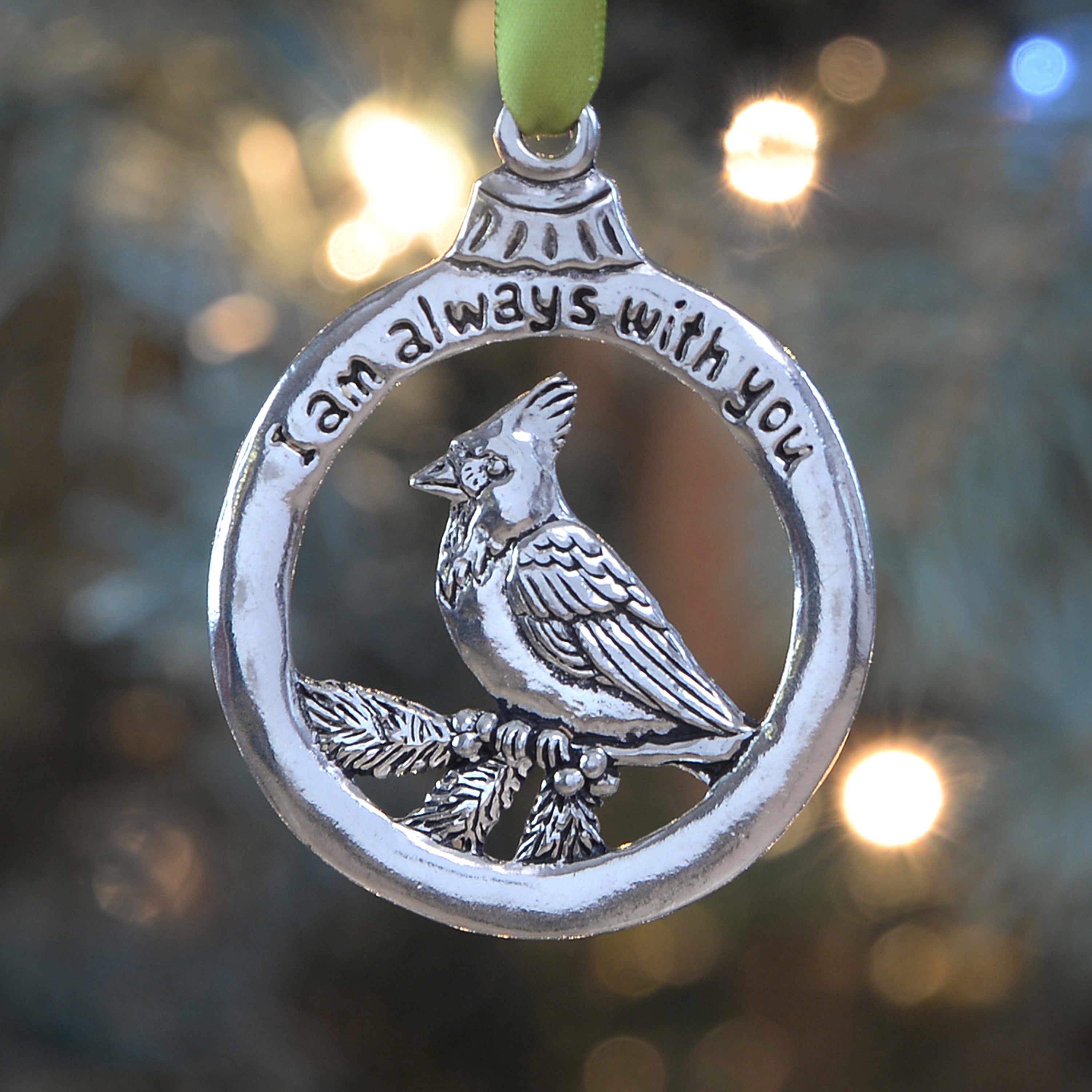 Pewter "I am always with you" Cardinal Global Giving Ornament