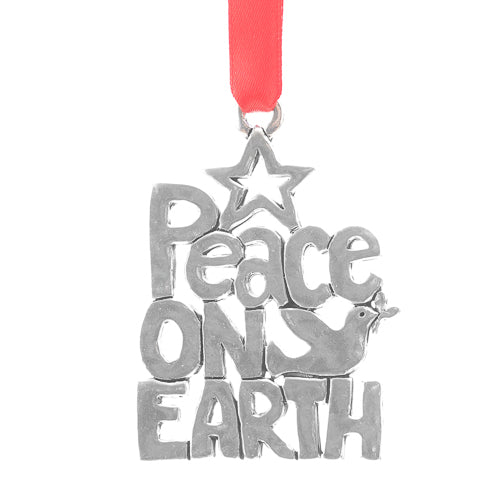 Peace on Earth Pewter Ornament