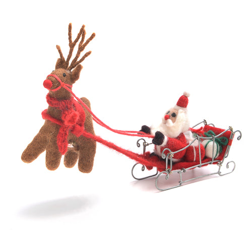 Santa and Rudolph with Sleigh + Presents