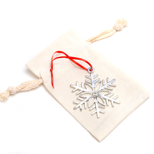 Handmade Snowflake Pewter Christmas Ornament