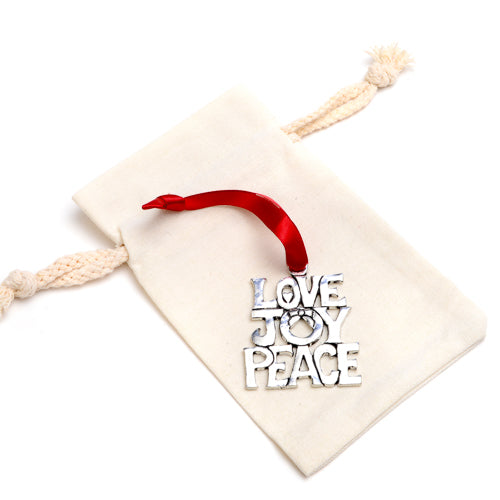 Love, Joy, Peace Pewter Ornament