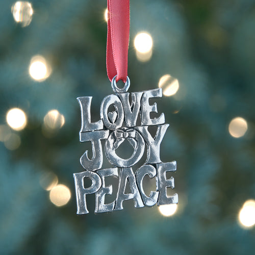 Love, Joy, Peace Pewter Ornament