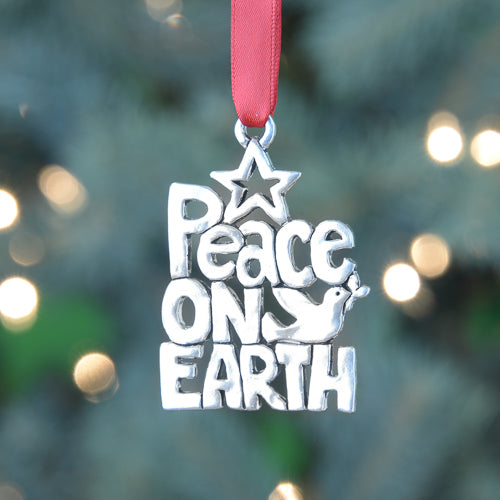 Peace on Earth Pewter Ornament