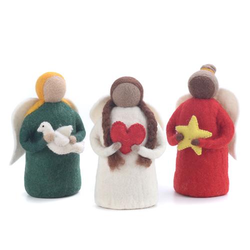 Faith, Love, and Hope! Our felt angel tree topper favorites.