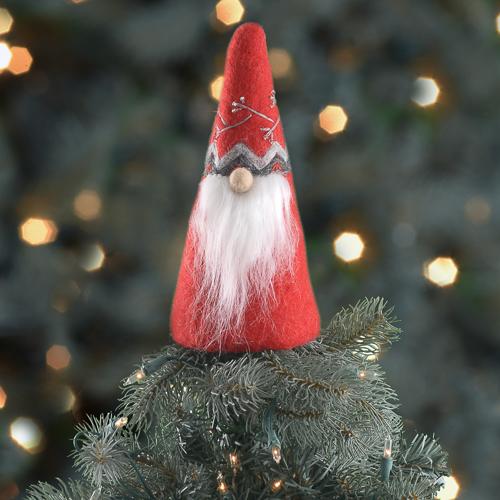 Griffin is donning red with festive patterns on his hat.