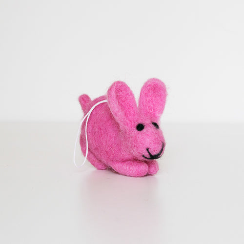 Peepers Bunny Set (3) - Felted Wool Ornaments - Handcrafted + Fair Trade