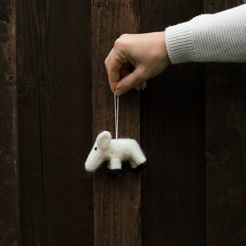 Moose Mouse Felted Wool Ornament - Handcrafted + Fair Trade