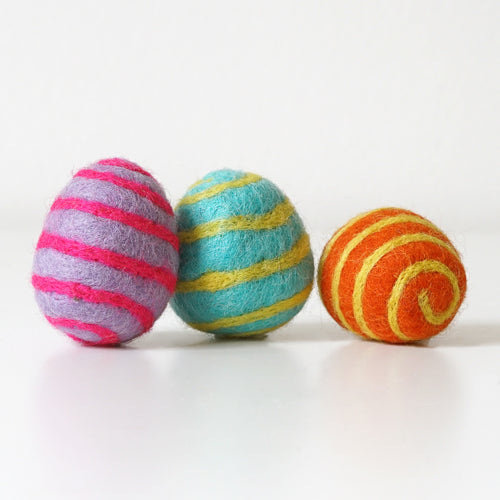 Colorful Felted Wool Easter Eggs